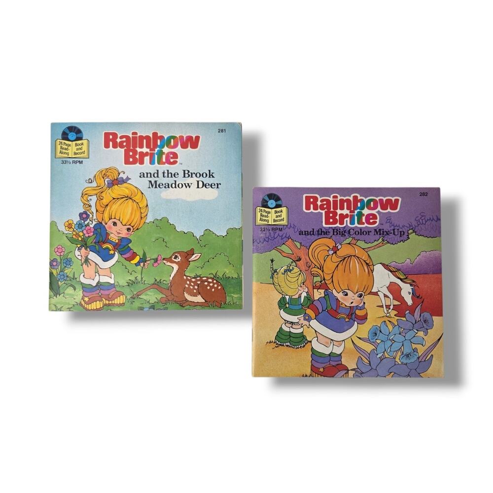 Rainbow Brite Record Album Read Along Book Color Mix-Up Brook Meadow Deer VTG